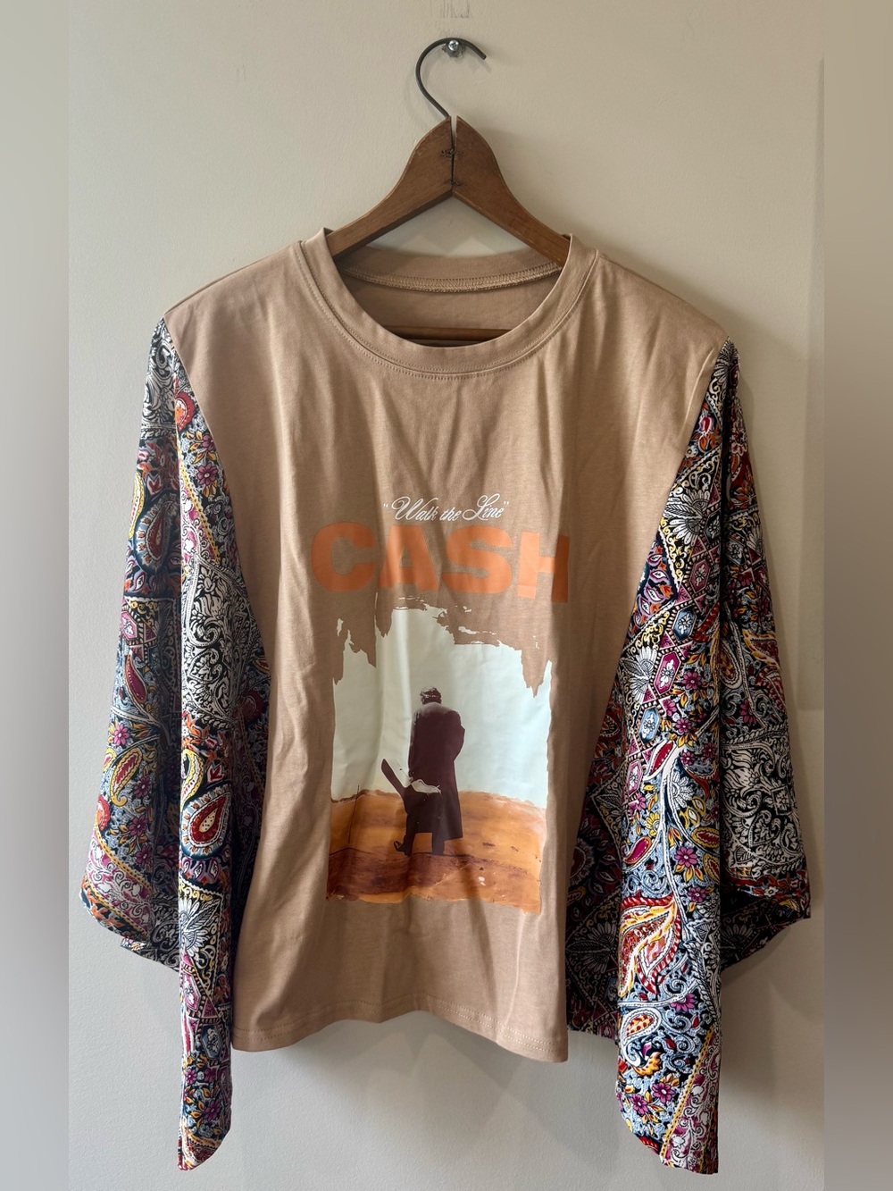 Brand New Unbranded Johnny Cash Graphic Kimono Tee